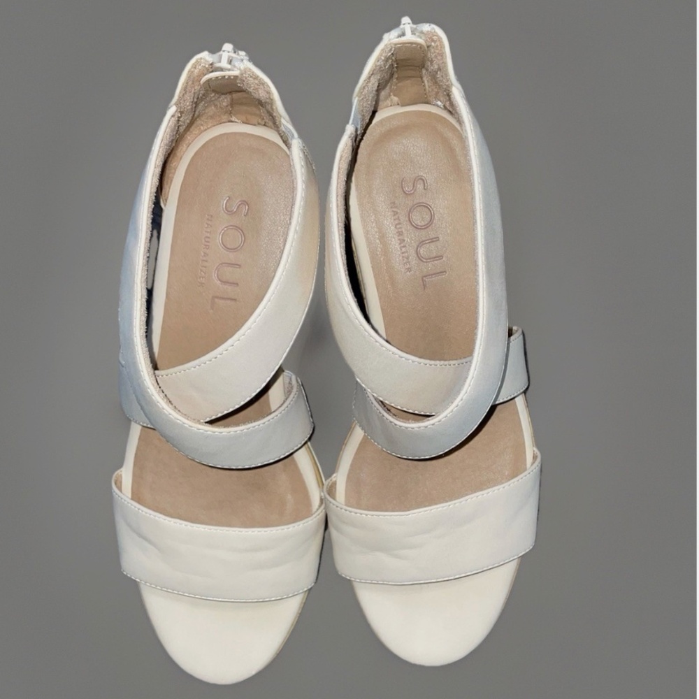 Soul Naturalizer Wedge Sandals 8.5 Wide Goodtimes Porcelain - Picture 10 of 15
